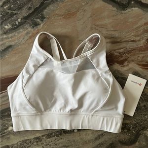 Lululemon Athletica White Breathe it in Sports bra Sz 12